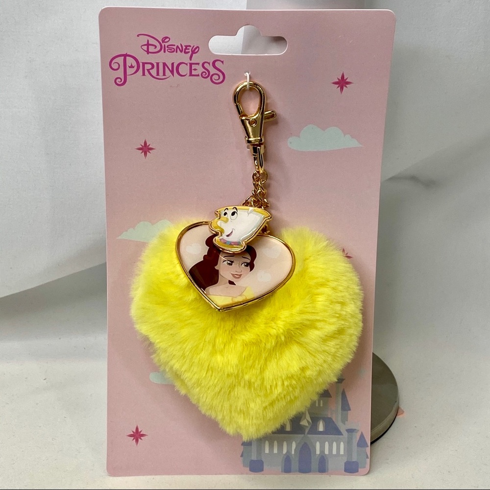 London Disney Store Belle Fluffy Heart Bag Charm - Picture 4 of 7